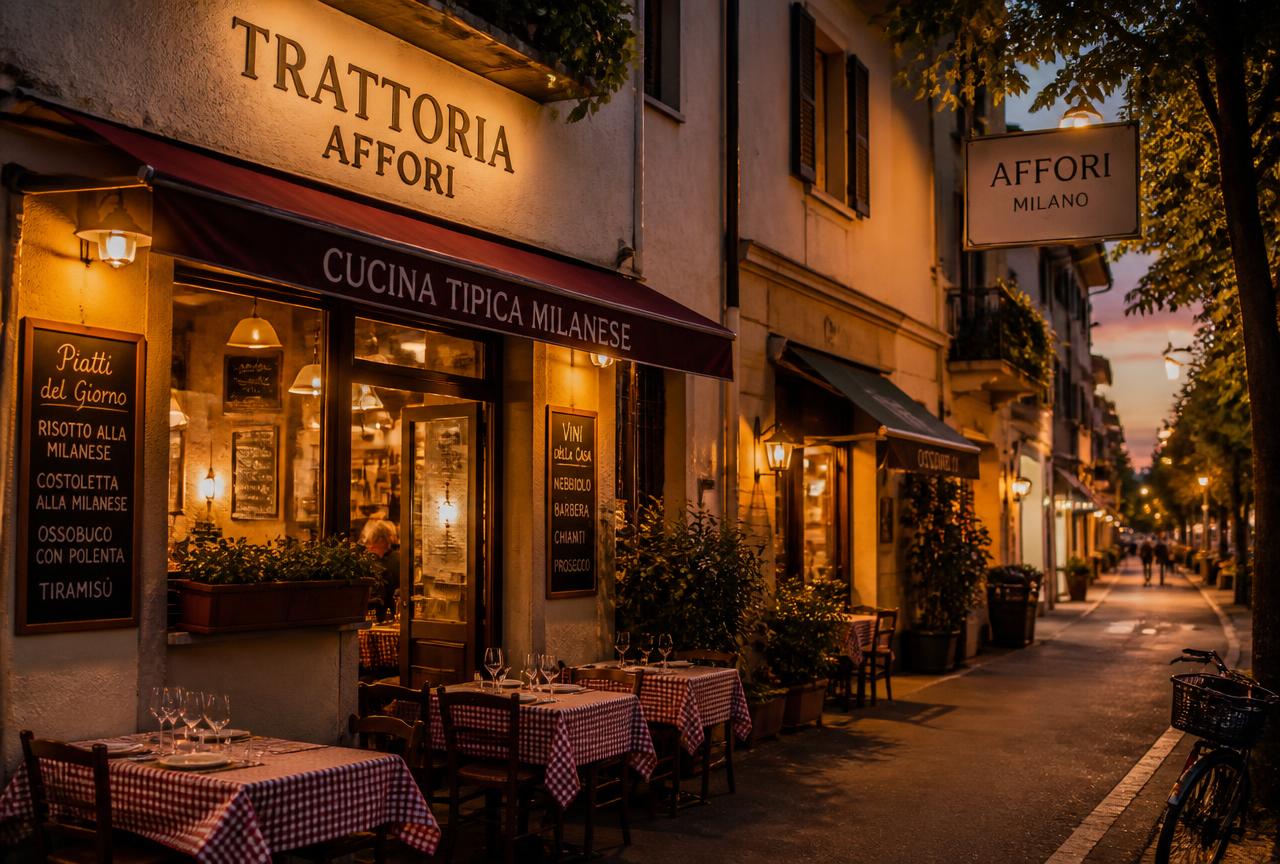 Trattoria tipica milanese nel quartiere Affori a Milano